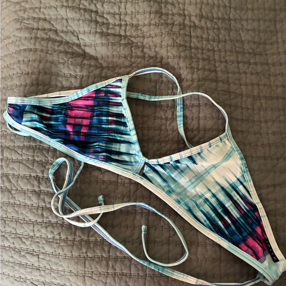 Jolyn Clothing Blue and White Bikini Top